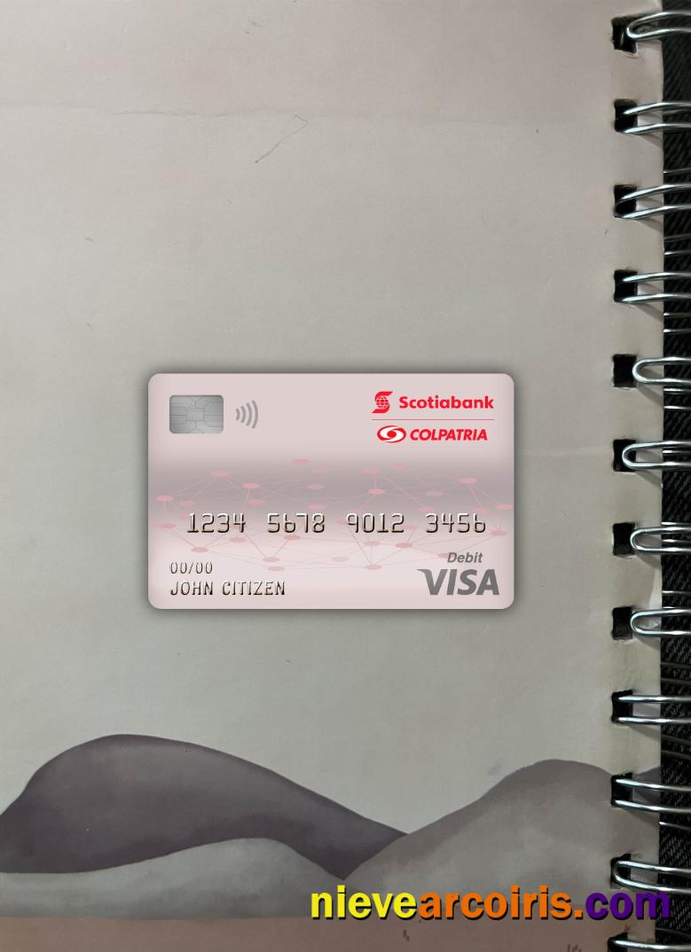 Colombia Scotiabank colpatria bank visa debit card photolook